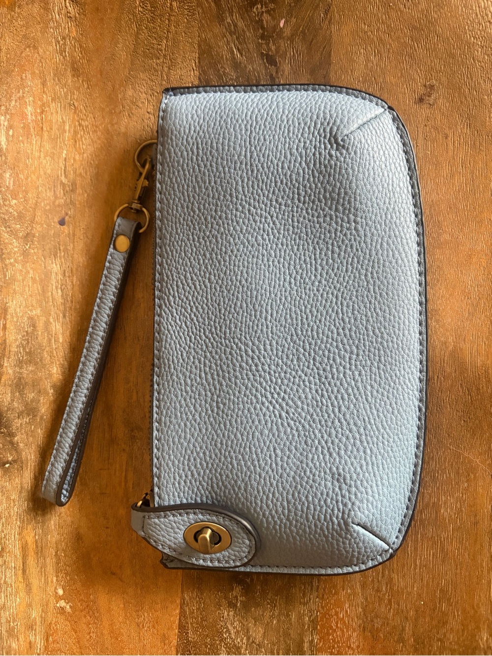 Joy Susan Light Blue Wristlet Clutch with optional crossbody strap